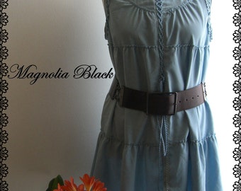 Breiten gekräuselte Kleid-Hippie-Böhmisch-Gipsy-Cowgirl - schäbig Chic-rustikal-schäbige Hütte-bequemes Kleid-Mori Mädchen-Modern romantisch Sommer Kleid-Unikate