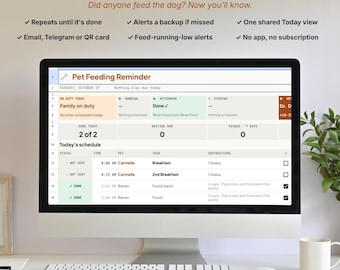Pet Feeding Reminder, Dog Feeding Tracker Google Sheets, Pet Care Tracker Spreadsheet, Cat Feeding Tracker, Pet Sitter Instructions