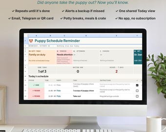 Puppy Schedule Reminder, Puppy Training Schedule Google Sheets, Puppy Potty Training Tracker, New Puppy Planner, Puppy Training Tracker