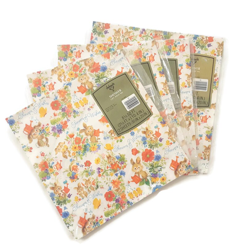 Vintage Baby Shower Gift Wrap Shower Wrapping Paper Bunnies Etsy Vintage Baby Shower Gift Wrap Shower Wrapping Paper Bunnies Etsy