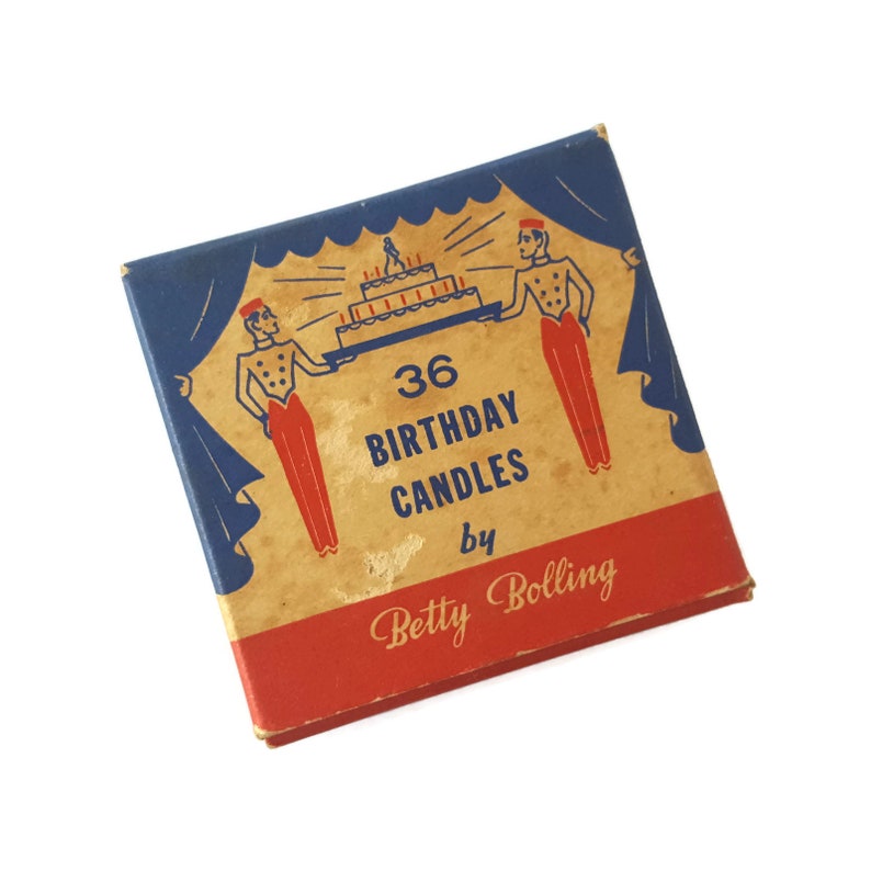 Vintage Birthday Candles Original Box Betty Bolling Pink Birthday Candles Birthday Cake Candles Mid Century Candles Mixed Media