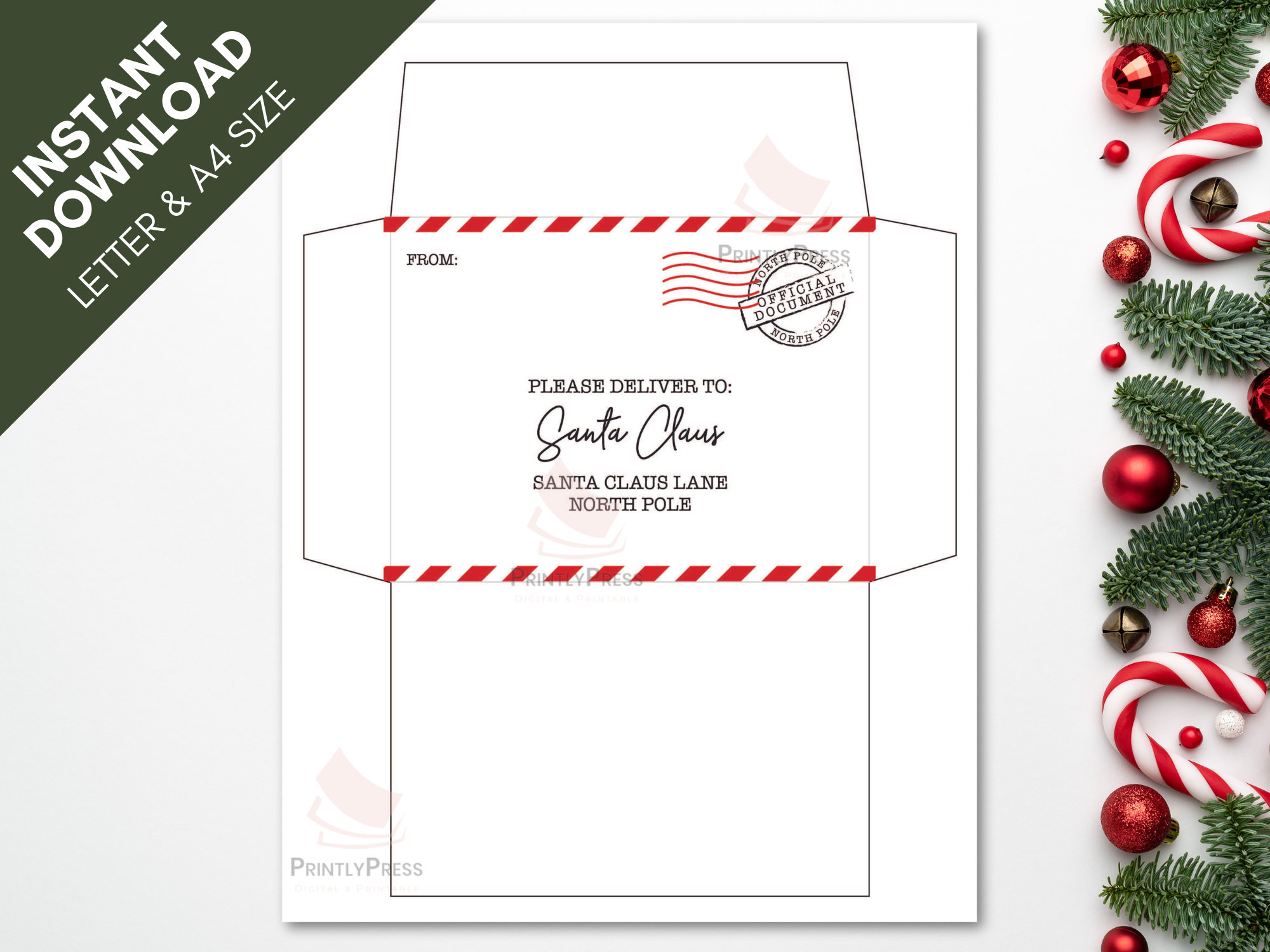 addressed to santa envelope | printable envelope to santa