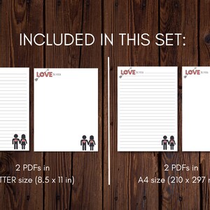 Love Notes Printable Stationery Paper / Valentine Printable Stationary ...
