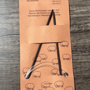 RARE Holz und Stein Circular Ebony Wood Knitting Needles 100 cm (various sizes)