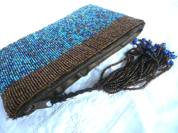 Hand made glass bead purse - hand made in India b… - image 10