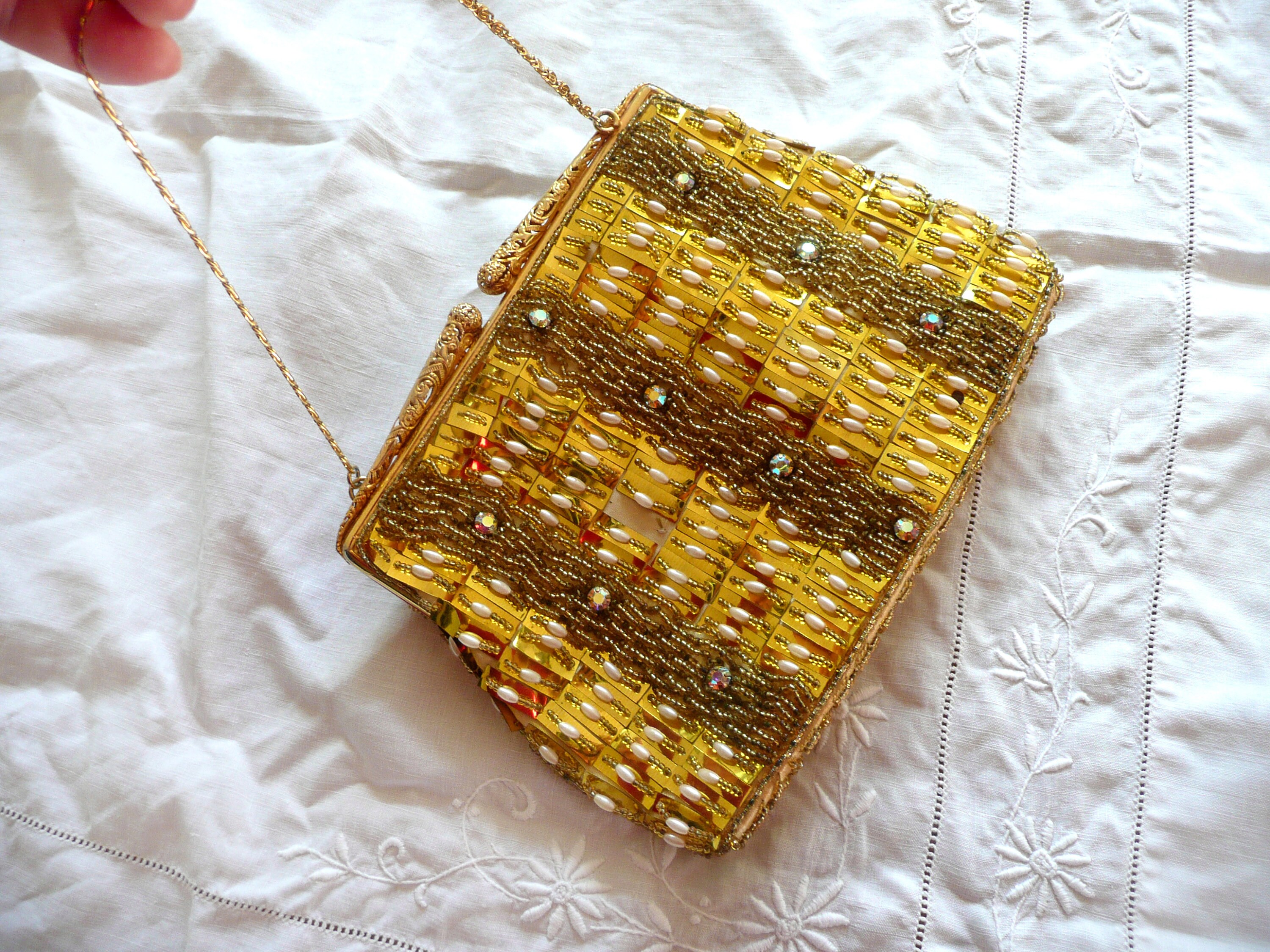 Vintage glass bead purse hand beaded purse hand made mid Etsy