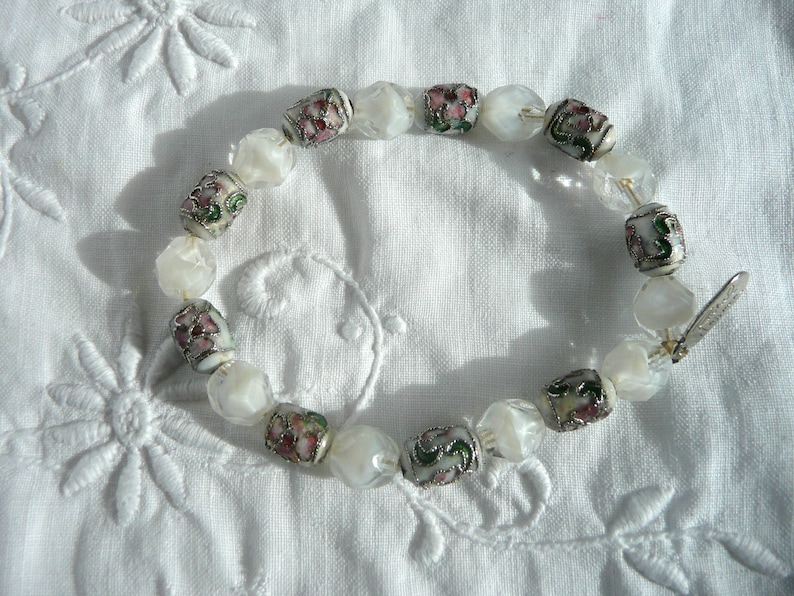 Cloisonne Bead Bracelet Vintage Cloisonne Glass Bead Etsy