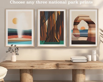 National Park Poster Set: Choose Any Three, Minimalist Art