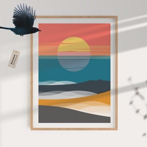 Haleakala National Park sunrise above the clouds, Hawaii, Travel poster, National park art, Minimalism, Hiking art, modern, art print