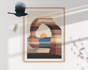 Arches National Park Print: Mid-Century Modern Travel Poster
