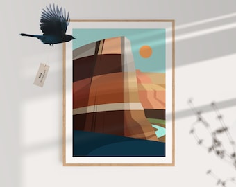 Zion National Park Poster: Modernist Travel Print