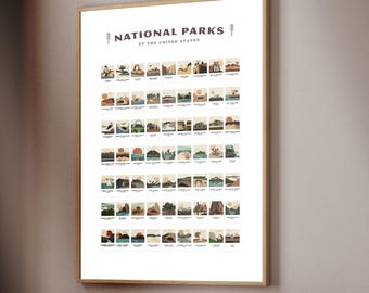 National park poster—New trending earth tones—No drab gray on gray with minimal color—Just beautiful natural color for today's modern living
