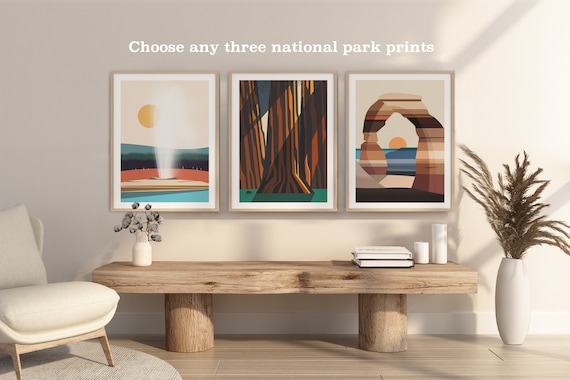 National Park Poster Set: Choose Any Three, Minimalist Art