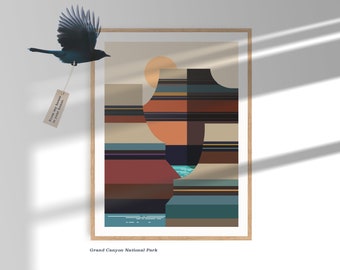 Grand Canyon National Park Print: Minimalist Scandinavian Boho Art