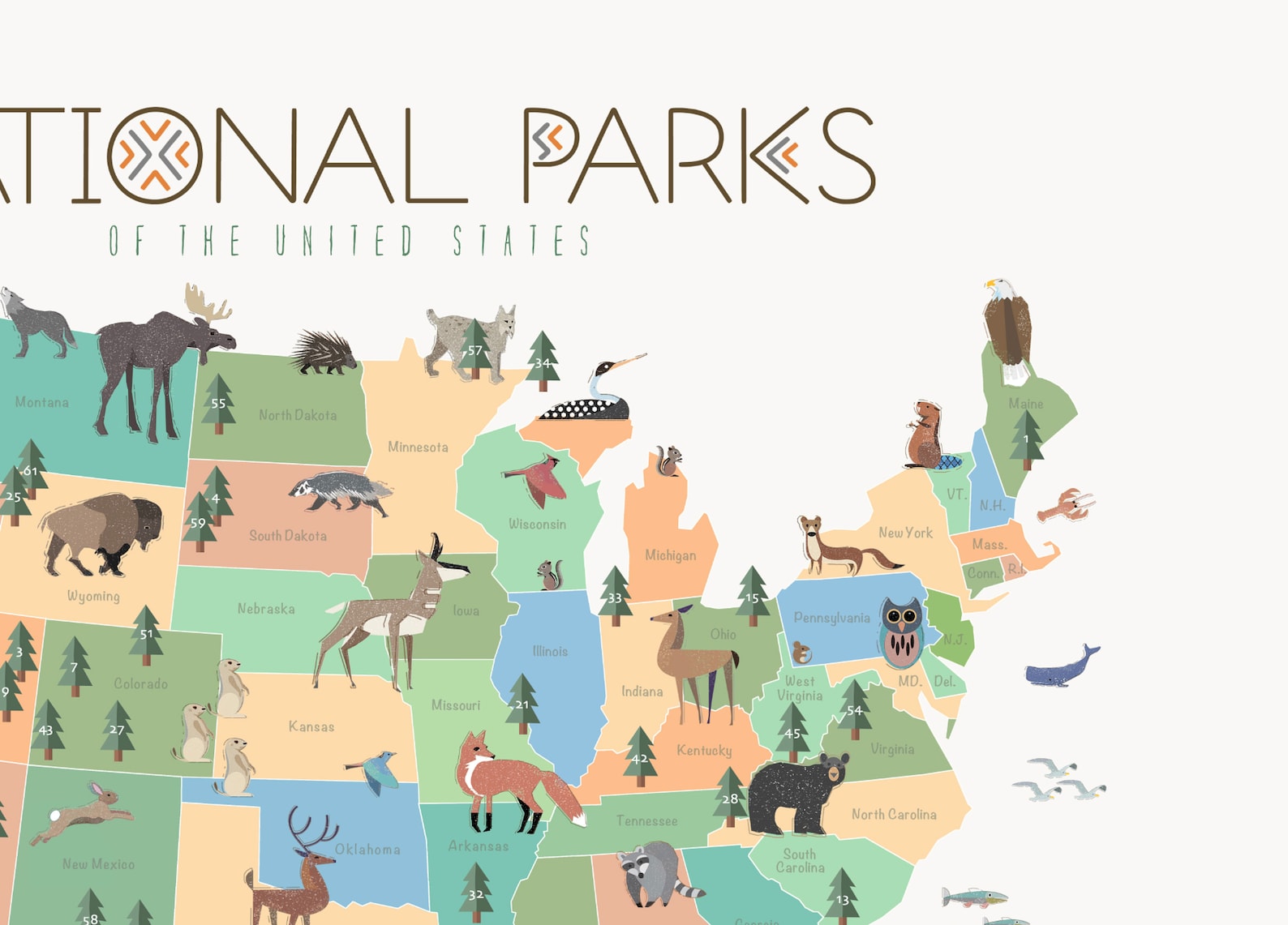 National Park Map National Parks Download Printable File - Etsy