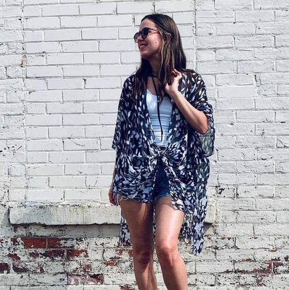 Hippie Floral Kimono Bathing Suit Cover 