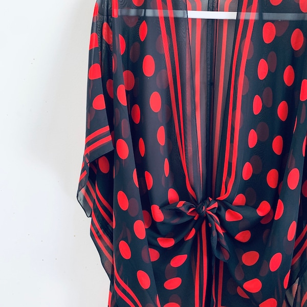 Red Kimono Etsy