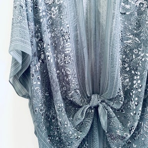 Floral Kimono: Sheer Bohemian Bridal Shawl Cover-Up