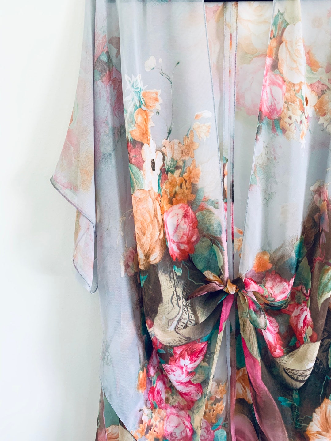 Châle Kimono Millibon à Fleurs Tropicales - Taille L - Multicolore - Occasion Très Bon état