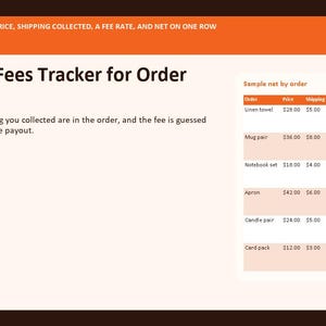 Etsy Seller Fees Tracker for Order Payouts