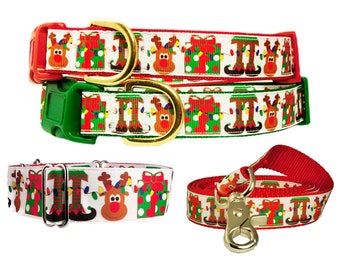 Reindeer Christmas 1" Dog Collar