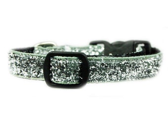 Silver Glitter Dog Collar | Fancy Sparkle Dog Collar