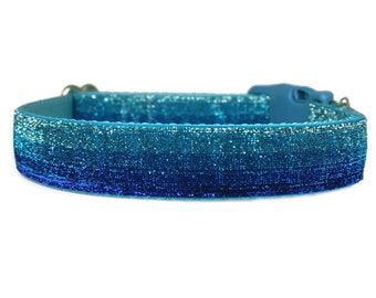 Ombré Blue/Blue Glitter Dog Collar