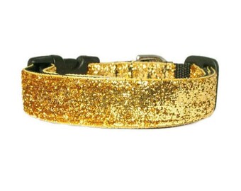 STAR POWER Gold Glitter Collar | Gold Bling Dog Collar