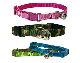 Camouflage 3/8" Dog or Cat | Blue, Green, Brown/Green or Pink Collar