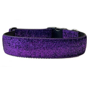 Deep Purple Glitter Dog Collar | Chic Bling Dog Collar