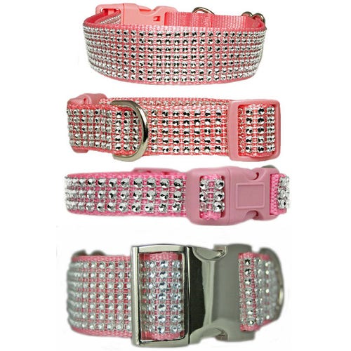 Rhinestone Martingale Dog Collar 2 Pink Glitter Dog Etsy