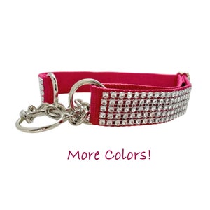 Rhinestone 1&#39; Chain Martingale | Bling Check Chain Collar