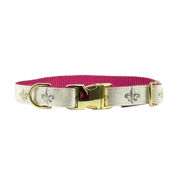 French Dog Collar, Fleur de Lys | Royal French Dog Collar