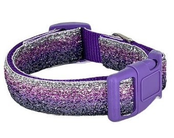 Ombré Purple Rain Glitter Dog Collar