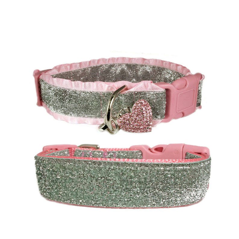 Silver Glitter Dog Collar Sparkly Dog Collar Etsy New Zealand