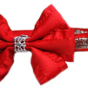 Swank BELLA BOW Small Dog or Cat Collar Accessory Red