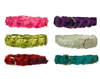Rosette Flower 1&quot; Dog Collar