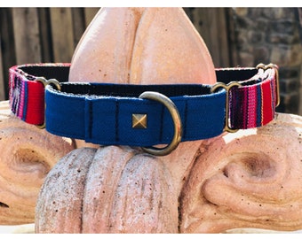 Collare per cani Boho Ikat Martingale, passante in tela multiuso
