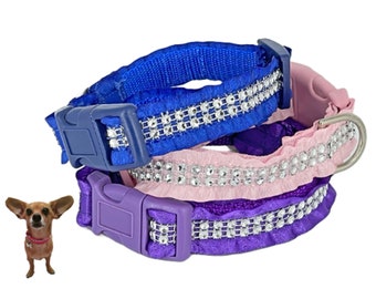 Rhinestone Ruffle 3/4" Dog Collar