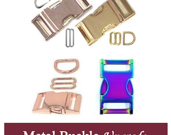 Fivela de metal com opções de upgrade: Prata, Ouro, Latão Antigo, Ouro Rosa, Arco-íris