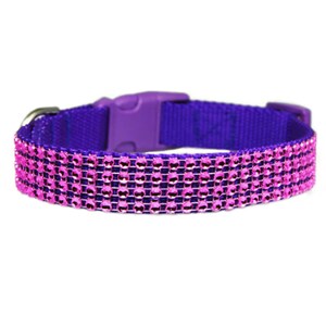 Hot Pink Rhinestone 5/8&quot; - 1.5&quot; Dog Collar