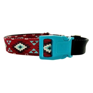 Southwest BUCKLE MARTINGALE 1 or 1.5 Turquoise-Barnside Aztec Tucson, Martingale Southwest Dog Collar image 1