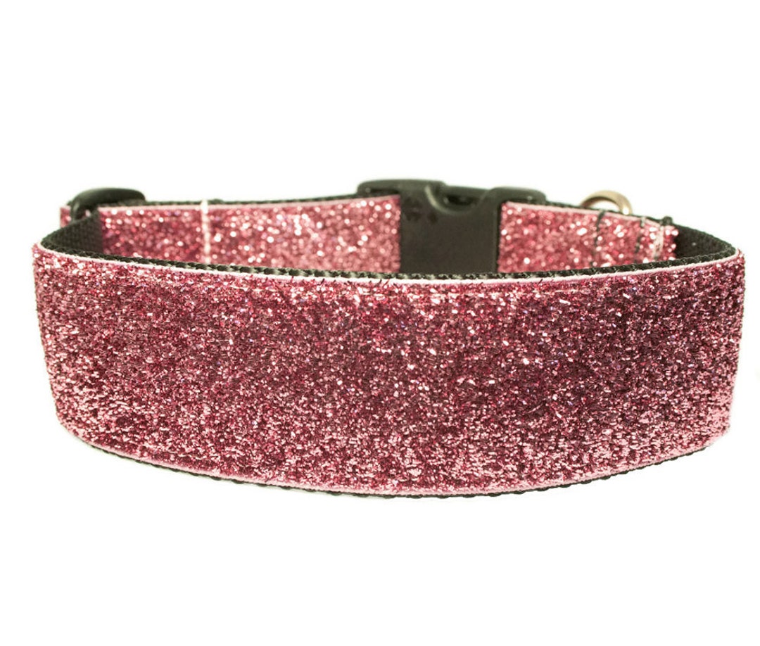 Dusty Rose Pink Glitter Dog Collar Pink Sparkle Dog Collar Etsy.de