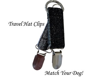 Travel Hat Clip to Match Your Dog!  Glitter Hat Holder!
