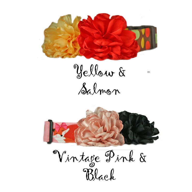 Ruffled 4 Chiffon Flower Dog Collar Accessory