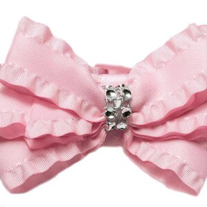 Swank BELLA BOW Small Dog or Cat Collar Accessory Light Pink