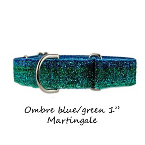 8 Colors Ombré GLITTER 1 MARTINGALE Dog Collar image 3