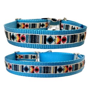 Blue Dog Collar | Southwest 5/8", 3/4" or 1" Dog Collar