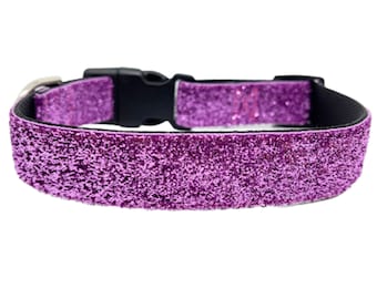 Pink Glitter 3/4" & 1.5" Dog Collar