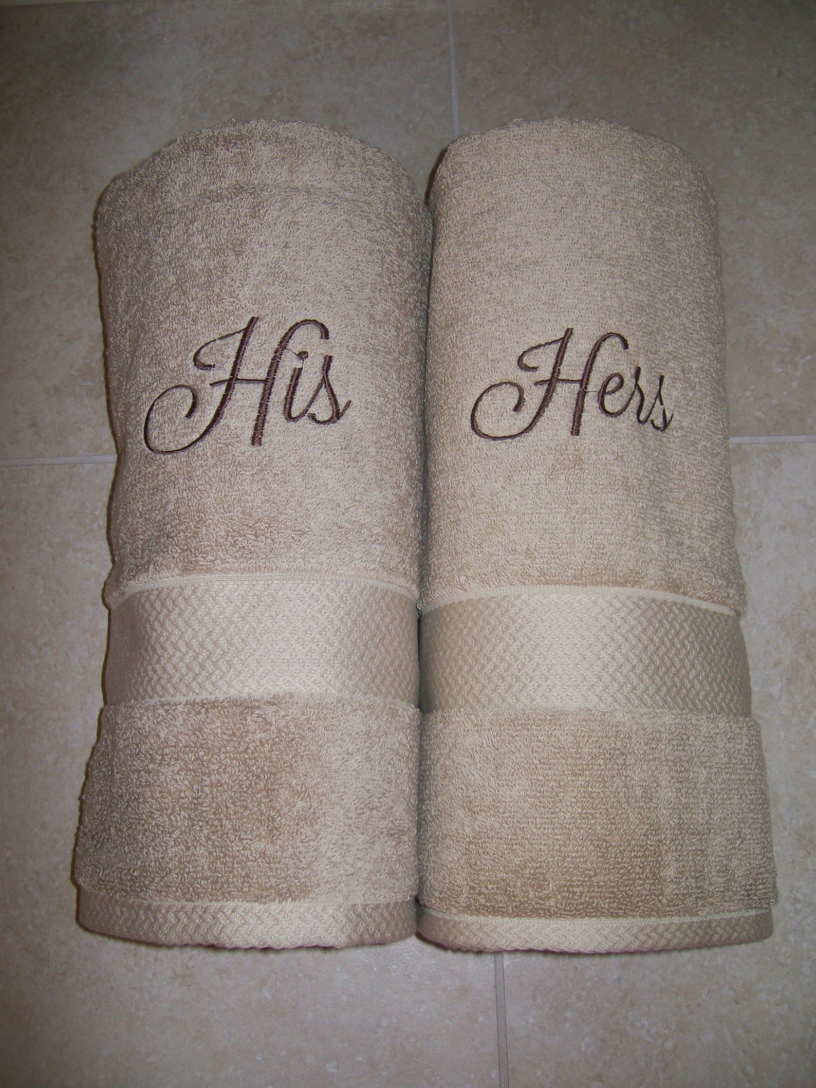His and Hers Bath Towel Christmas Gift Embroidered Towels Etsy